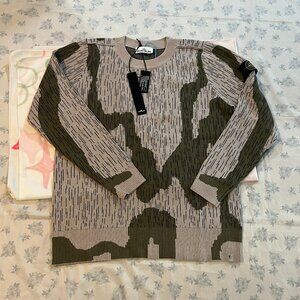 Stone Island Camouflage Jacquard Knit Sweater
